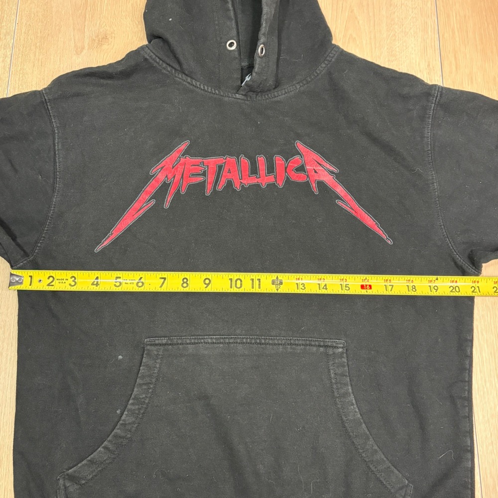 Metallica Screaming Skull Graphic Hoodie Mens Medium Black Skeleton Sweatshirt - Picture 8 of 9